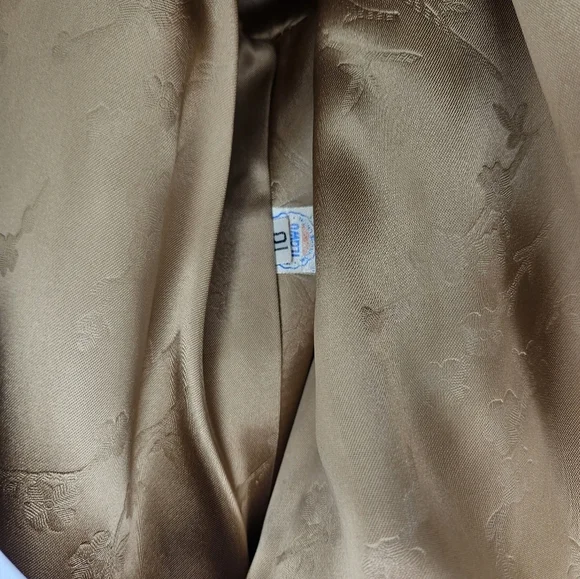 Vintage 60s Grandella tan heavy classic faux fur coat pockets satin lined sz 10 - Picture 7 of 16